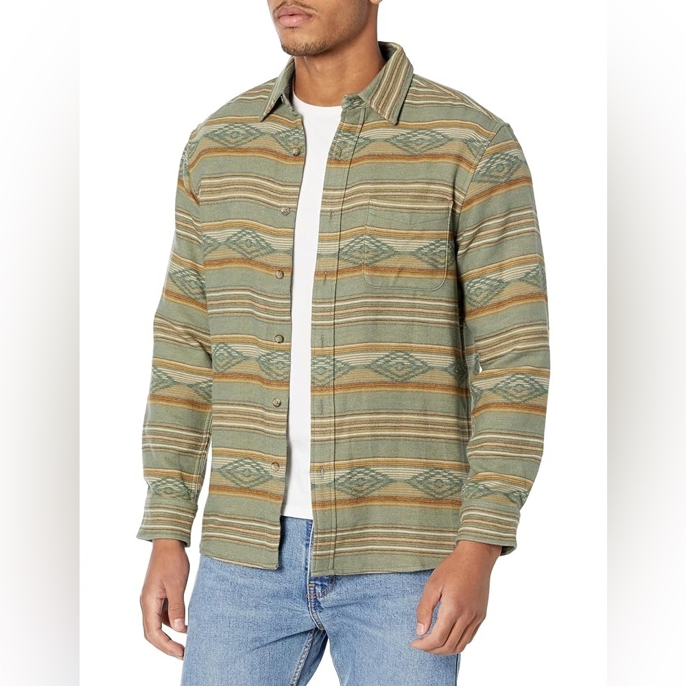 Pendleton Woolen Mills Cotton Chamois Button-Up Shirt Summerland Sage Men’s XL